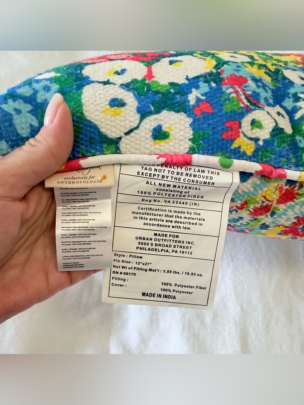 Anthropologie Sarah Campbell | Lumbar Pillow | Indoor/Outdoor Flowerbed Pillow - Picture 5 of 9